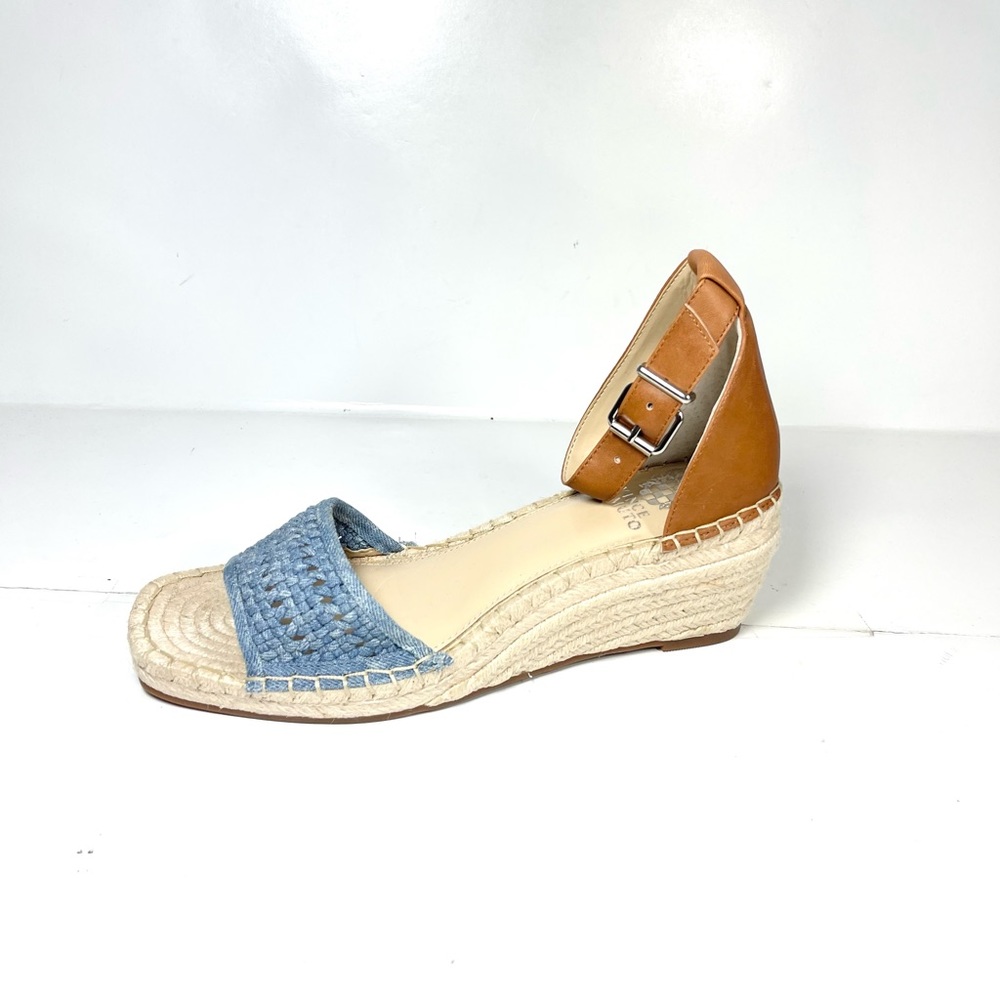 Vince Camuto Jellisa Espadrilles‎ Womens Size 9M Brown/Blue Textile Leather